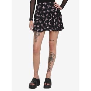 Black & Pink Butterfly Tiered Skirt (Sm)